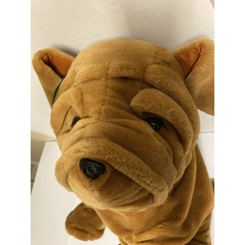 FAO Schwarz Fifth Avenue Chocolate Brown Bulldog Plush w/ Tag, Vintage 1993